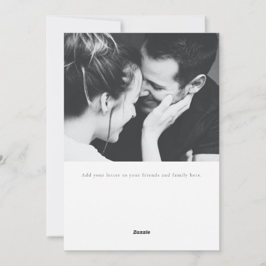 ミニマルモダンアルチ2枚の写真クリスマスレター シーズンカード (裏面)