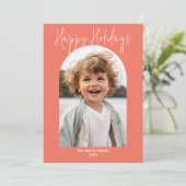 ミニマルモダンアーチ写真 – 植物性コーラルブラック シーズンカード (スタンド正面)