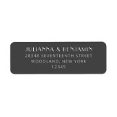 ミニマルモダンアールデコブラック差出人住所 ラベル (正面)