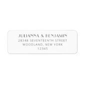 ミニマルモダンアールデコホワイト差出人住所 ラベル (正面)