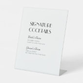 ミニマルモダンアールデコ結婚のカクテルメニュー 台座サイン (正面)