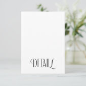 ミニマルモダンアールデコ結婚タイポグラフィ詳細 エンクロージャーカード (スタンド正面)