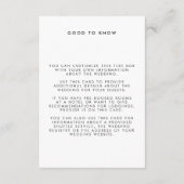 ミニマルモダンアールデコ結婚タイポグラフィ詳細 エンクロージャーカード (裏面)