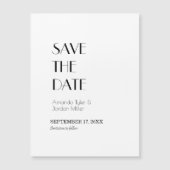 ミニマルモダンアールデコ結婚式の日付を保存 マグネット招待状 (正面)