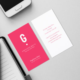 ミニマルモダンイニシャルオンスペシャルピンク 名刺