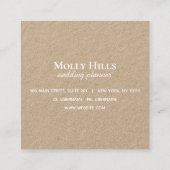 ミニマルモダンイニシャルモノグラムクラフト スクエア名刺 (裏面)