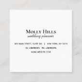 ミニマルモダンイニシャルモノグラムモノクロ スクエア名刺 (裏面)