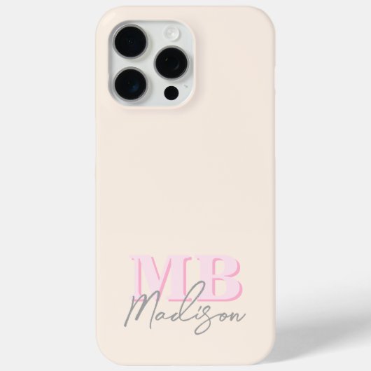 ミニマルモダンイニシャルモノグラム Case-Mate iPhoneケース (裏面)