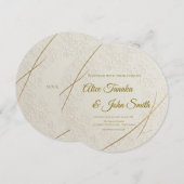 ミニマルモダンウェディング招待状 - エレガント JP 招待状 (正面/裏面)