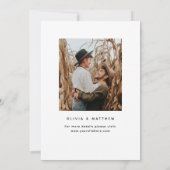 ミニマルモダンウェディング | シンプルでエレガントな写真 招待状 (裏面)