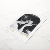 ミニマルモダンエレガントアルチ写真クリスマス 箔シーズンカード (回転した状態)