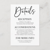 ミニマルモダンエレガントクラシック結婚詳細 エンクロージャーカード (正面)