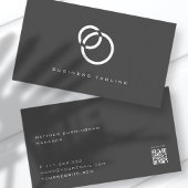 ミニマルモダンエレガントシンプルリストQRコード 名刺