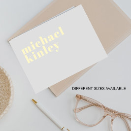 ミニマルモダンエレガントタイポグラフィ名 ノートカード