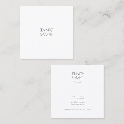 ミニマルモダンエレガントテンプレートラックスシンプル スクエア名刺 (正面/裏面)