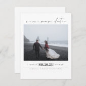 ミニマルモダンエレガントリスト写真を保存する セーブザデート (正面/裏面)