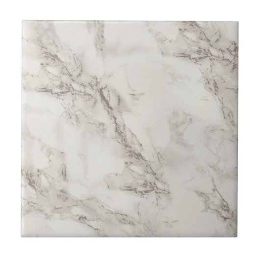 ミニマルモダンエレガントリスト白大理石テクスチャ タイル (正面)