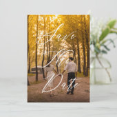 ミニマルモダンエレガントリスト・スクリプト・オーバーレイ・フォト セーブザデート (スタンド正面)