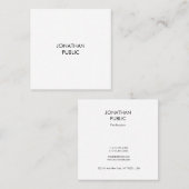 ミニマルモダンエレガントリュッシンプルクテンプレート スクエア名刺 (正面/裏面)