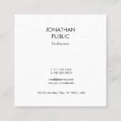 ミニマルモダンエレガントリュッシンプルクテンプレート スクエア名刺 (裏面)