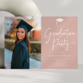 ミニマルモダンエレガント写真卒業党 招待状