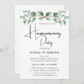 ミニマルモダンエレガント引っ越し祝いパーティーパーティー 招待状 (正面/裏面)