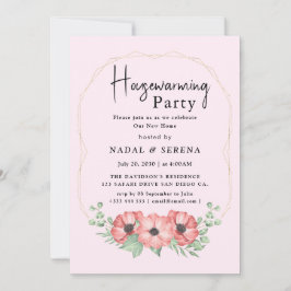 ミニマルモダンエレガント引っ越し祝いパーティーパーティー 招待状