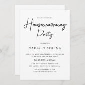 ミニマルモダンエレガント引っ越し祝いパーティーパーティー 招待状 (正面/裏面)