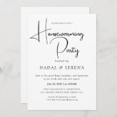 ミニマルモダンエレガント引っ越し祝いパーティーパーティー 招待状 (正面/裏面)