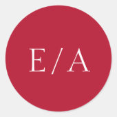 ミニマルモダンエレガント結婚Red ラウンドシール (正面)