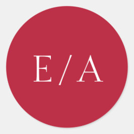 ミニマルモダンエレガント結婚Red ラウンドシール