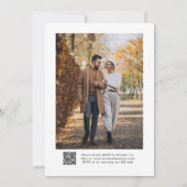 ミニマルモダンエレガントQRコードのスクリプ結婚ト 招待状 (裏面)