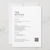 ミニマルモダンエレガントQRコードの全結婚部 招待状 (裏面)