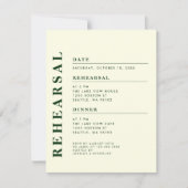 ミニマルモダンオフ白リハーサルのディナエレガントー 招待状 (正面)