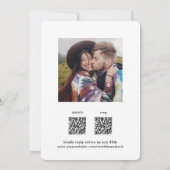 ミニマルモダンオールインワンQR RSVP 2写真結婚 招待状 (裏面)