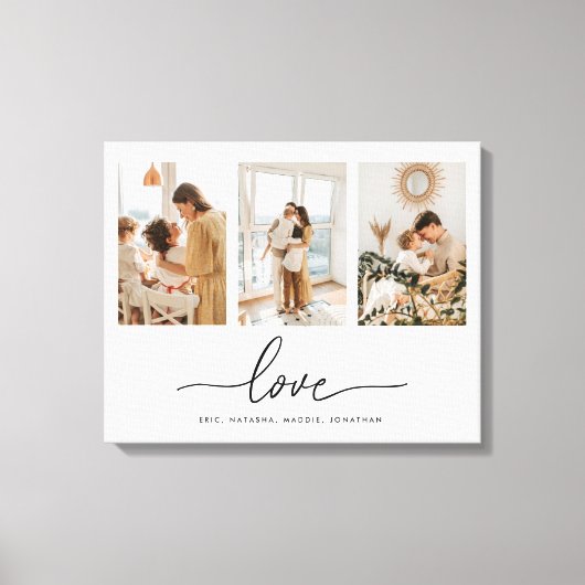 ミニマルモダンカスタム3 Photo Collage Family キャンバスプリント (正面)