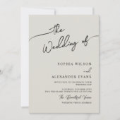 ミニマルモダンカリグラフィー結婚式招待状 招待状 (正面)