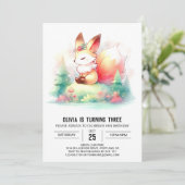 ミニマルモダンキツネ誕生日デジタル 招待状 (スタンド正面)