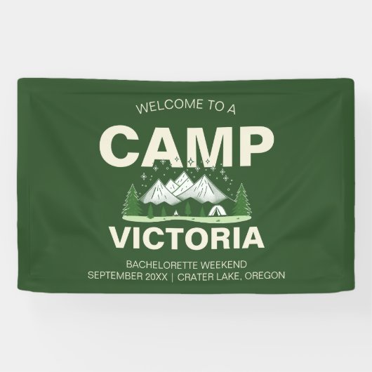 ミニマルモダンキャンプ独身最後のパーティー 横断幕 (横)