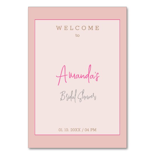 ミニマルモダンキュートブライダルシャワー テーブルナンバー (正面)