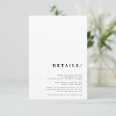 ミニマルモダンクラシックタイポグラフィ結婚詳細 エンクロージャーカード (スタンド正面)
