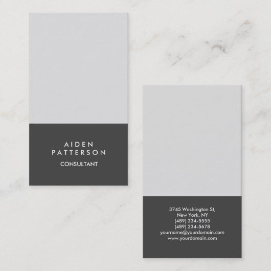 ミニマルモダンクリエイティブグレープレーン 名刺 (正面/裏面)