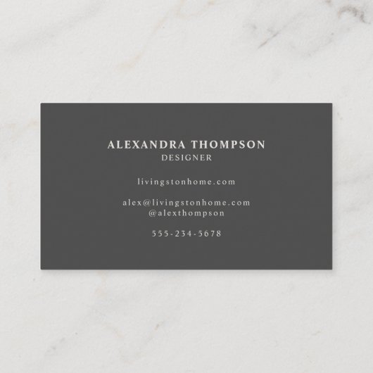 ミニマルモダンクリエイティブ名（白黒） 名刺 (裏面)