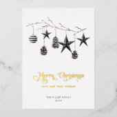 ミニマルモダンクリスマスオーナメント 箔シーズンカード (正面)