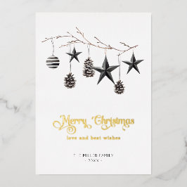 ミニマルモダンクリスマスオーナメント 箔シーズンカード