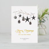 ミニマルモダンクリスマスオーナメント 箔シーズンカード (立ち正面)