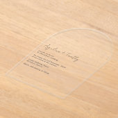 ミニマルモダンコンテンポラリー優雅な結婚式 アクリル招待状 (レイダウン)