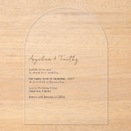 ミニマルモダンコンテンポラリー優雅な結婚式 アクリル招待状