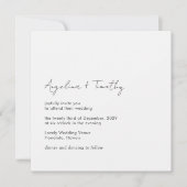 ミニマルモダンコンテンポラリー優雅な結婚式 招待状 (正面)