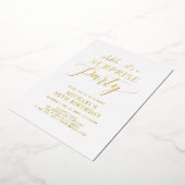 ミニマルモダンサプライズ成人誕生日パーティー 箔招待状 (回転した状態)